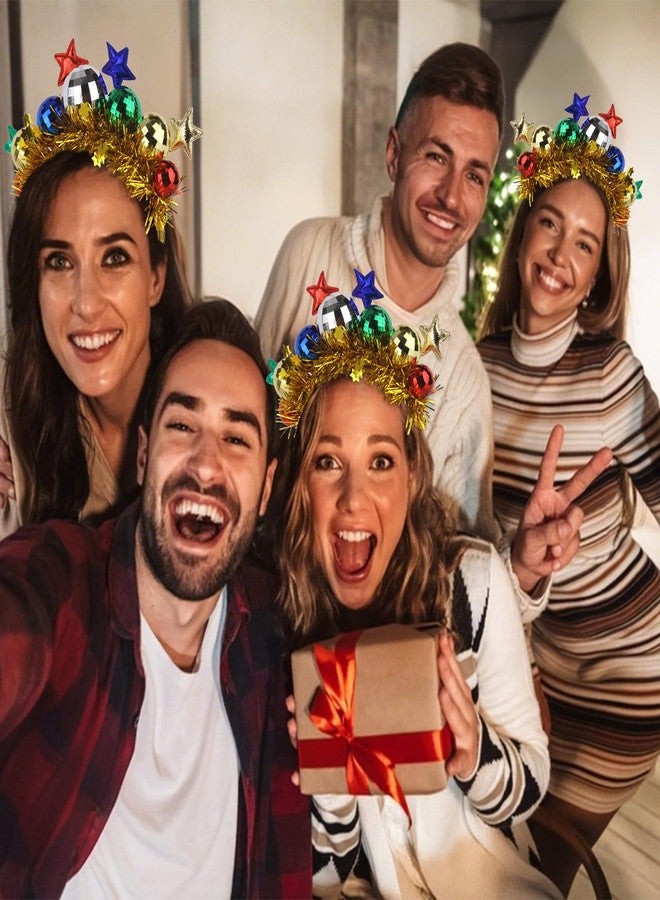 سيماتو طوق رأس سيماتو الذهبي بتصميم ديسكو لعيد الميلاد، طوق رأس على شكل نجمة للنساء، آخر إكسسوارات الشعر لحفلات رأس السنة الجديدة، طوق شعر للحفلات والعطلات - Image 4